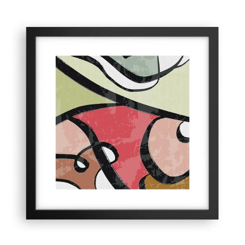 Poster in einem schwarzem Rahmen - Pirouetten unter Farben - 30x30 cm