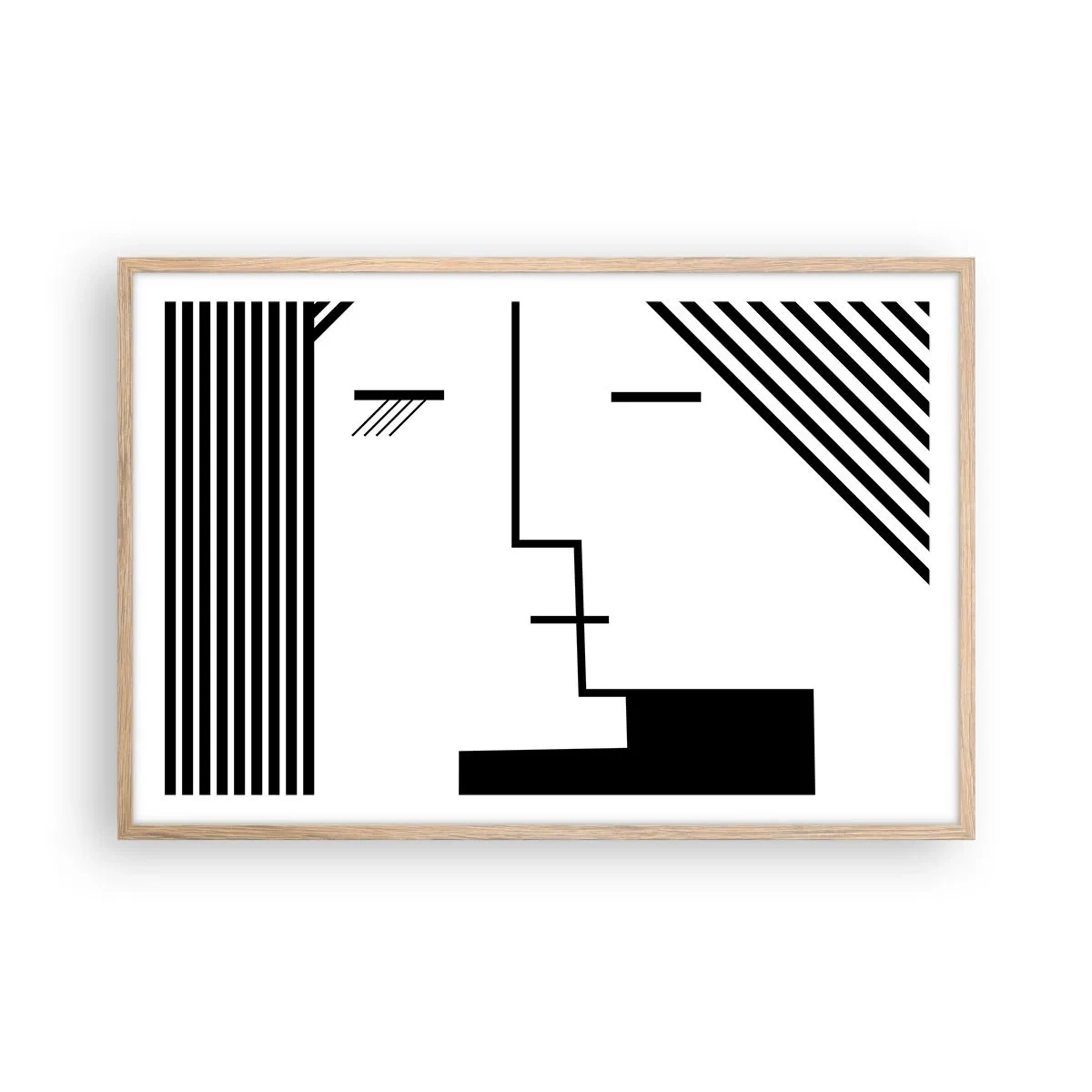 Poster in einem Rahmen aus heller Eiche - Einfach ein Kuss - 91x61 cm