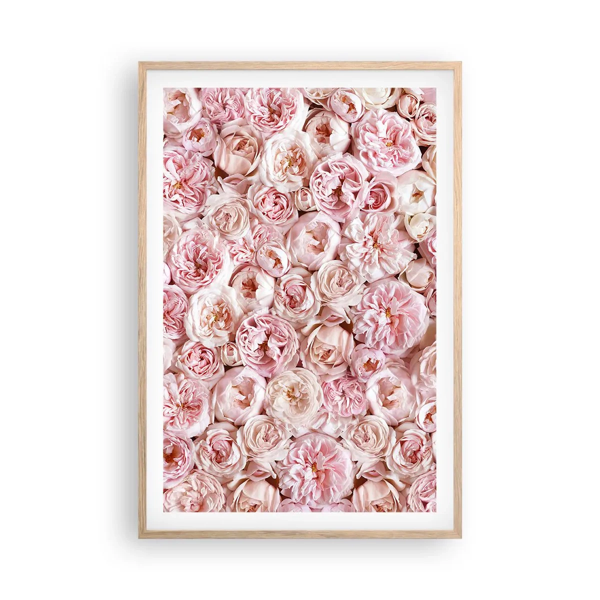 Poster in einem Rahmen aus heller Eiche - Auf Rosen gebettet - 61x91 cm