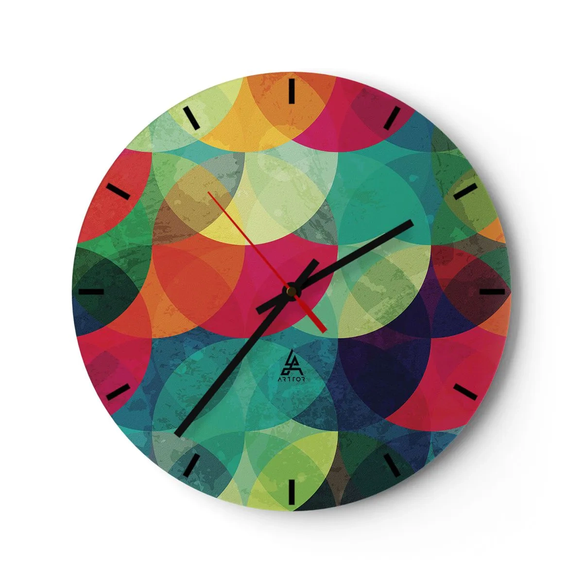 Wanduhr - Glasuhr - Aufstieg zum Regenbogen - 40x40 cm