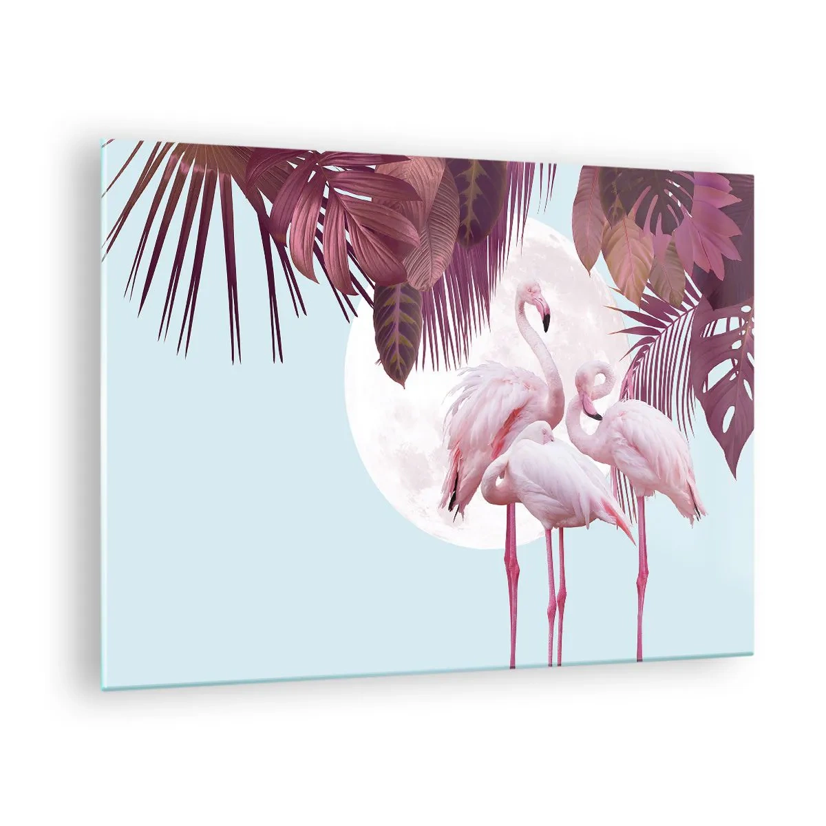 Glasbild - Bild auf glas - Drei Vogelgnaden - 70x50cm - Drei Vogelgnaden - Moderne Wanddekoration für Wohnzimmer und Schlafzimmer ARTTOR
