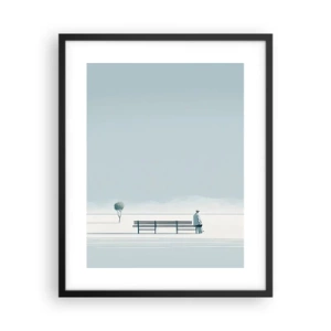 Poster in einem schwarzem Rahmen - Ja, ich warte. - 40x50 cm