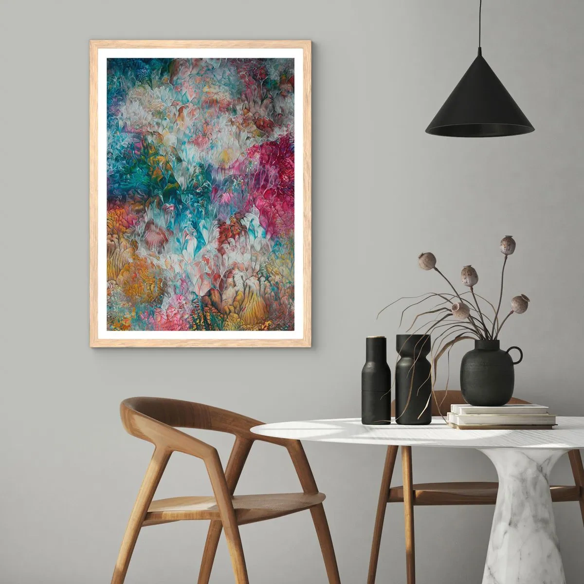 Poster in einem Rahmen aus heller Eiche - In voller Blüte - 30x40 cm