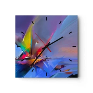 Wanduhr - Glasuhr - Propeller wie ein Vogel - 40x40 cm