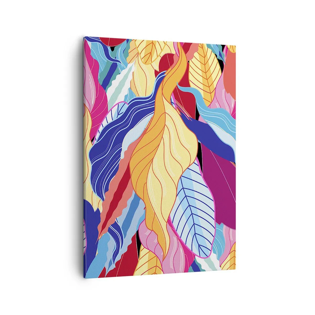 Bild auf Leinwand - Leinwandbild - Kräftig gefärbte Blätter schaffen eine dynamische Komposition - 50x70cm - Buntes Durcheinander - Moderne Wanddekoration für Wohnzimmer und Schlafzimmer ARTTOR