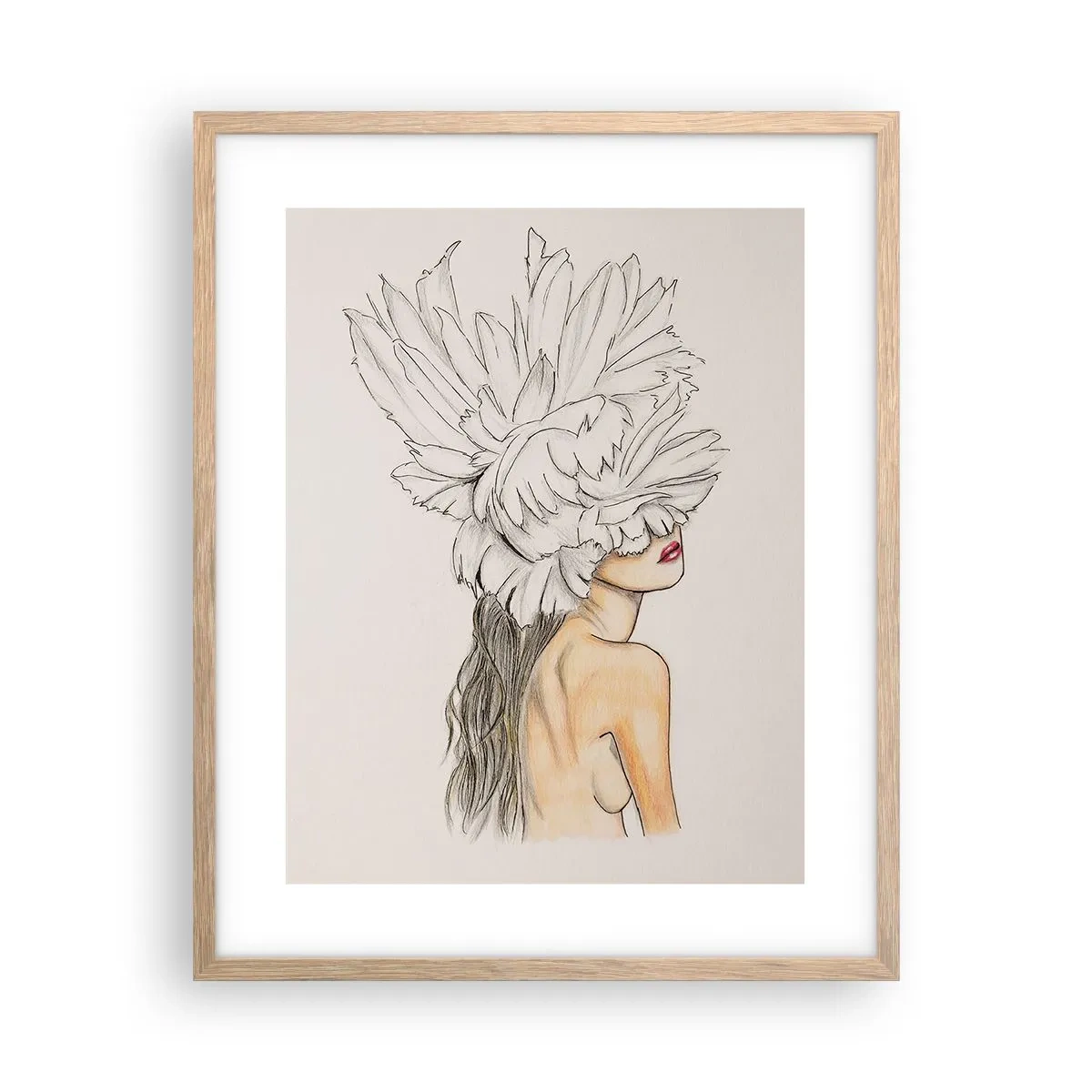 Poster in einem Rahmen aus heller Eiche - Gekrönte Schönheit - 40x50 cm