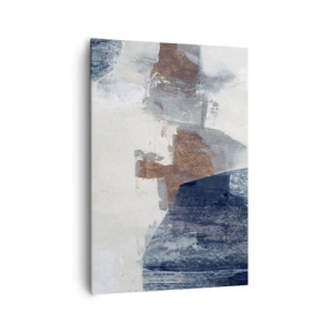 Bild auf Leinwand - Leinwandbild - Abstrakte Formen in Blau- und Brauntönen - 70x100cm - Blaue und braune Formen - Moderne Wanddekoration für Wohnzimmer und Schlafzimmer ARTTOR