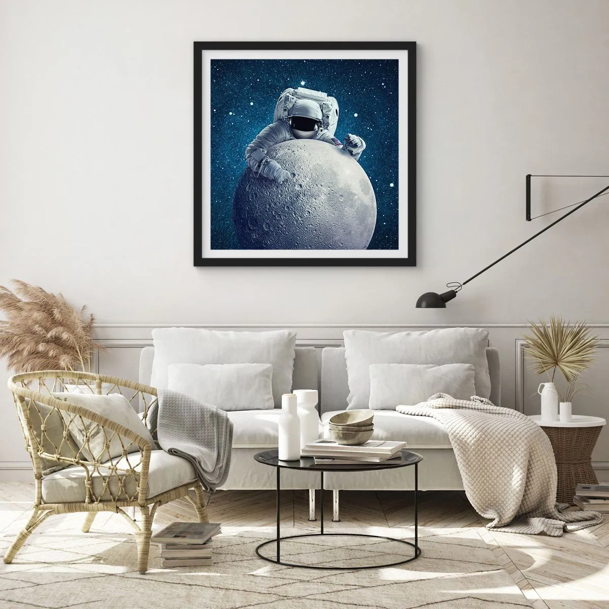 Poster in einem schwarzem Rahmen - Weltraumjoker - 40x40 cm