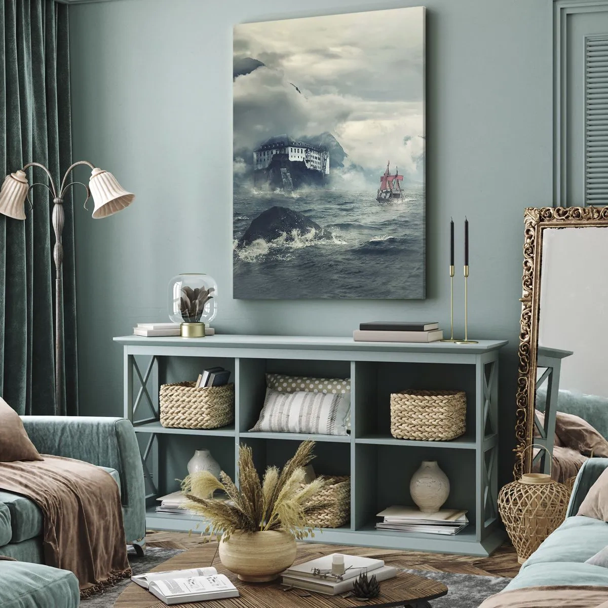 Bild auf Leinwand - Leinwandbild - In magischen Gewässern - 55x100 cm