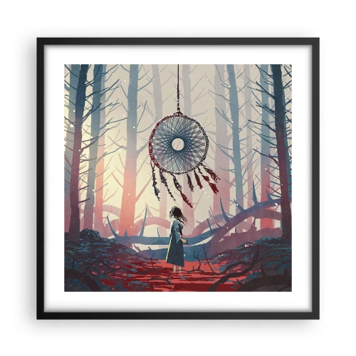 Poster in einem schwarzem Rahmen - Geheimes Glücksritual - 50x50 cm