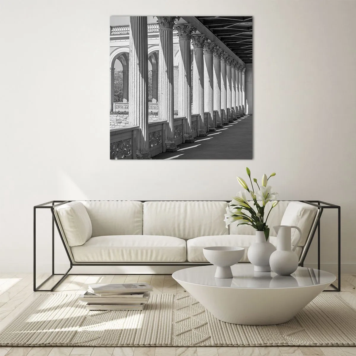 Glasbild - Bild auf glas - Sonnige Arkade - 40x40 cm