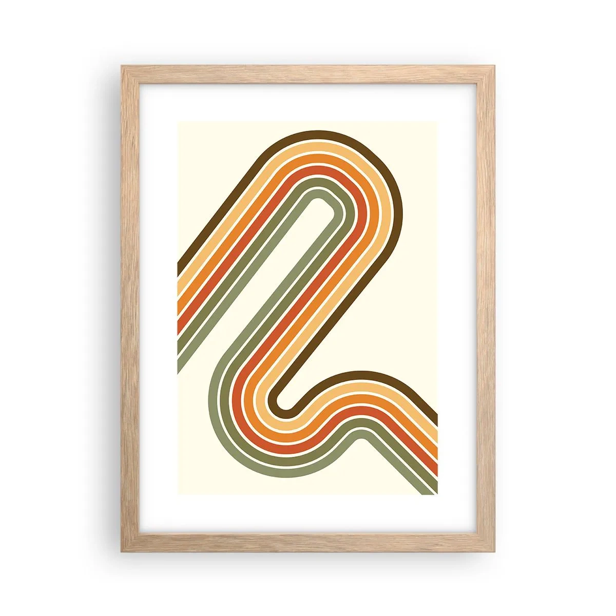 Poster in einem Rahmen aus heller Eiche - Zickzack zum Ziel - 30x40 cm