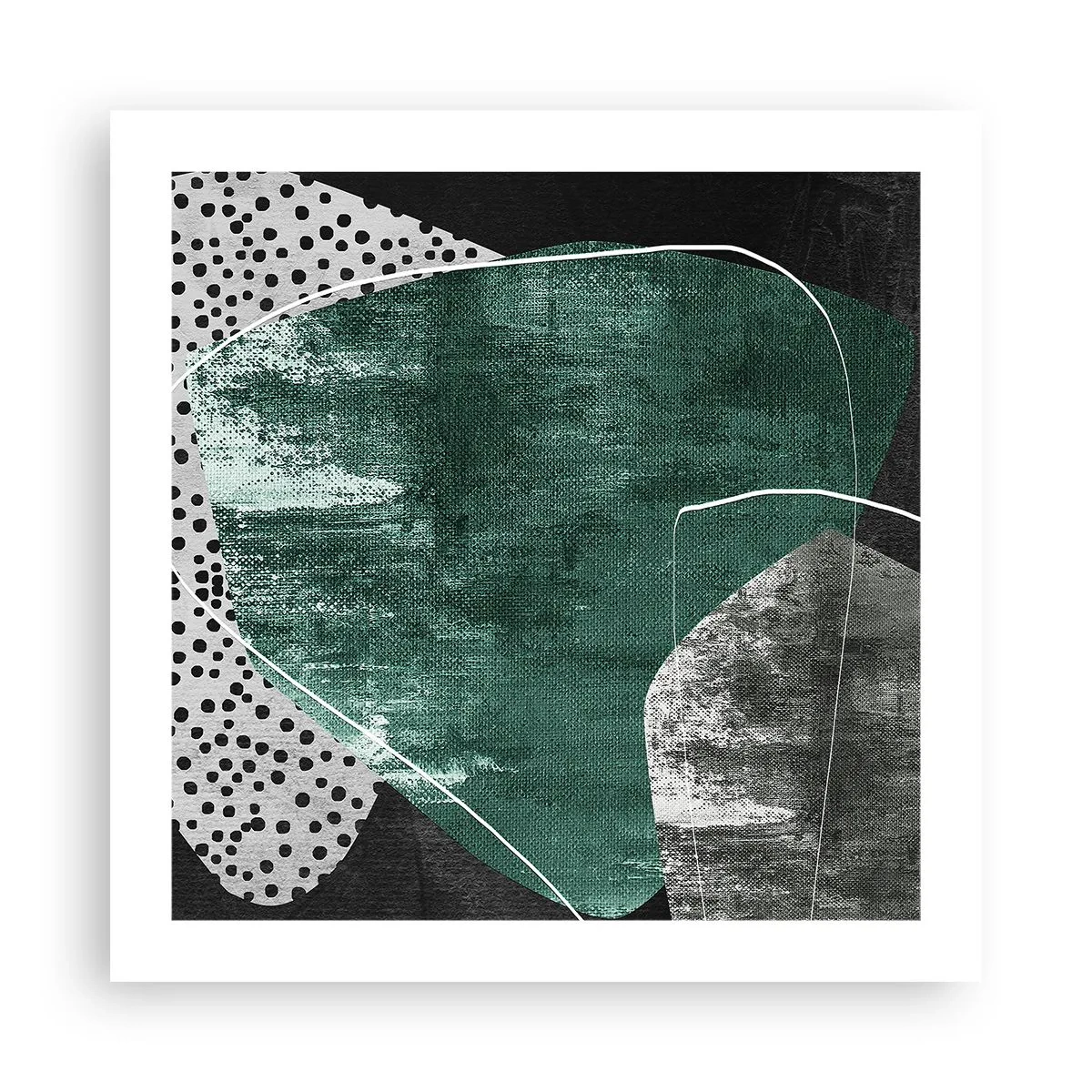 Poster - Bunte Abstraktion mit Blattgold - 50x50 cm