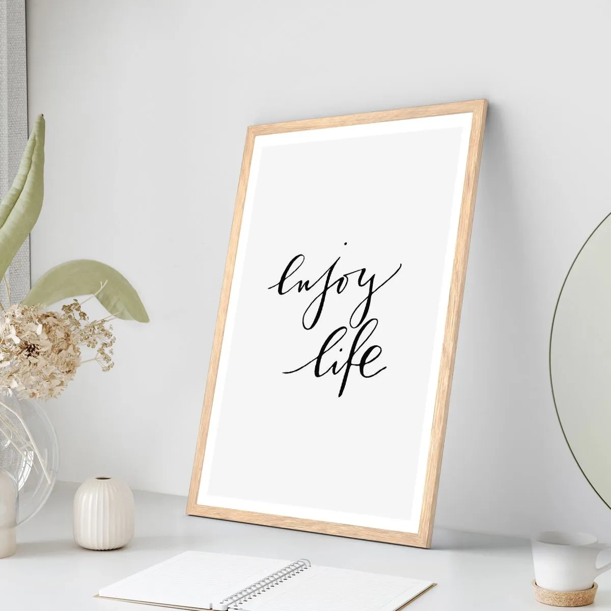 Poster in einem Rahmen aus heller Eiche - Nichts hinzufügen… - 40x50 cm