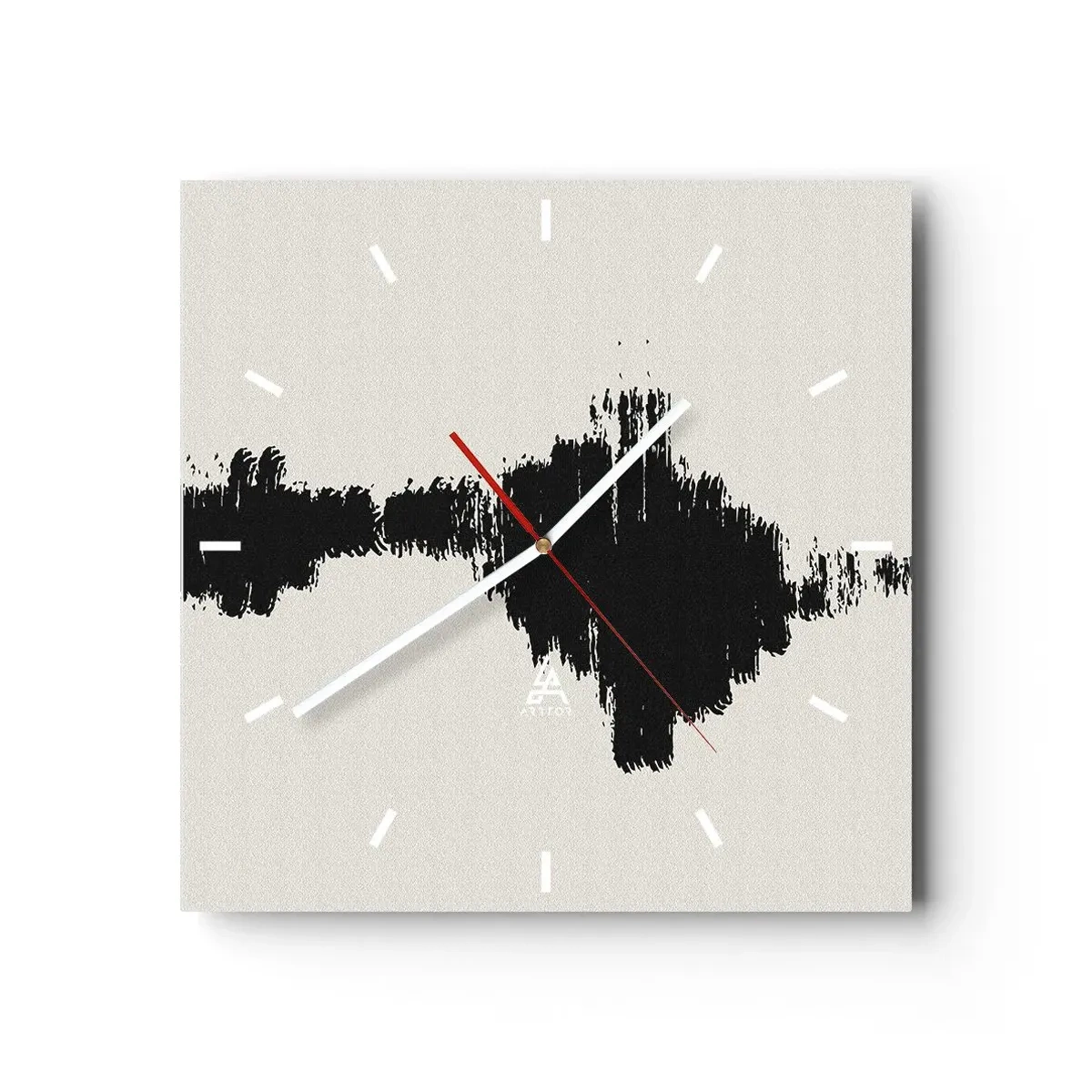 Wanduhr - Glasuhr - Ein abstraktes Motiv, das einer Schallwelle im minimalistischen Stil ähnelt. - 30x30cm - Schwingungen der Fantasie - Moderne Wanddekoration für Wohnzimmer und Schlafzimmer ARTTOR