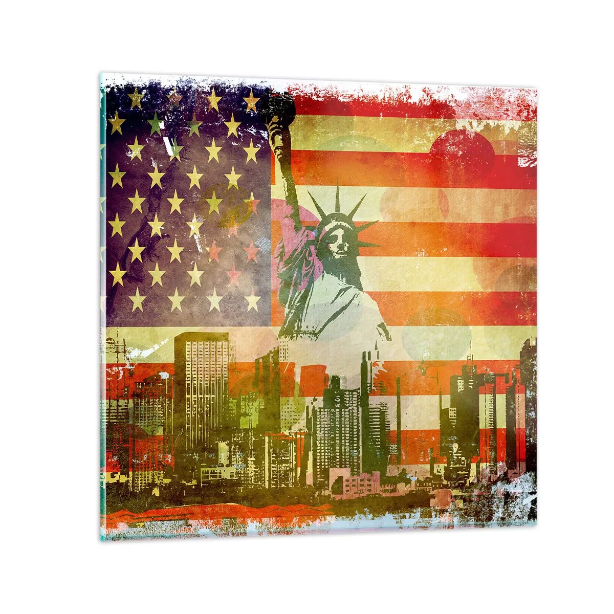 Glasbild - Bild auf glas - Viva Amerika! - 40x40 cm