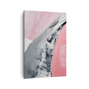 Bild auf Leinwand - Leinwandbild - Eine abstrakte Komposition in Rosa- und Grautönen. - 70x100cm - Passende Komposition - Moderne Wanddekoration für Wohnzimmer und Schlafzimmer ARTTOR