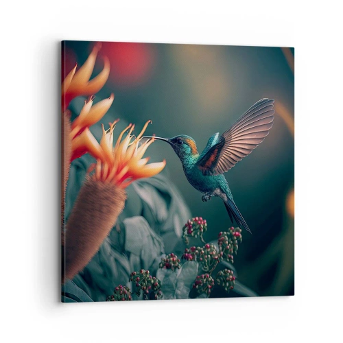 Bild auf Leinwand - Leinwandbild - Wirklich buntes Leben - 70x70 cm