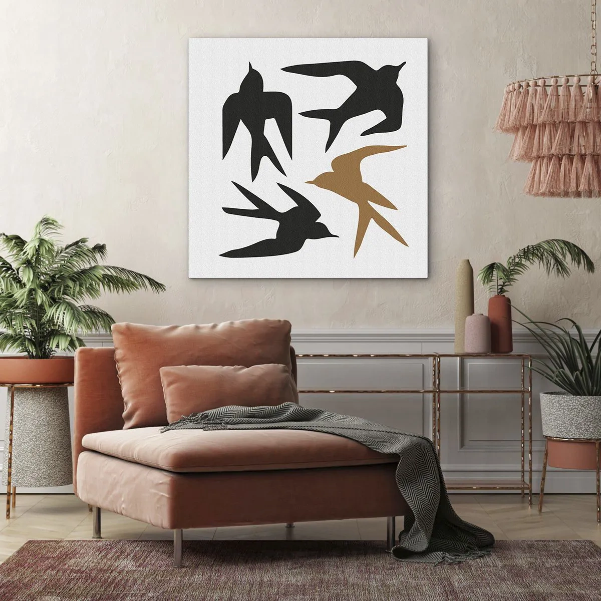 Bild auf Leinwand - Leinwandbild - Schwalbenspaß - 30x30 cm