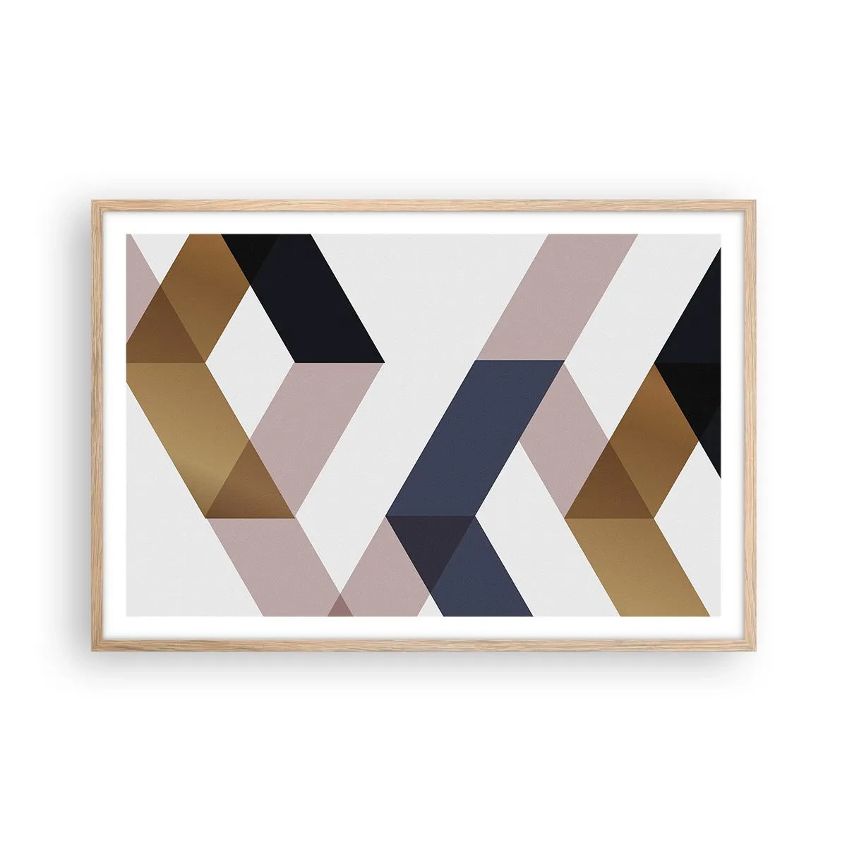 Poster in einem Rahmen aus heller Eiche - Ebenen und Winkel - 91x61 cm