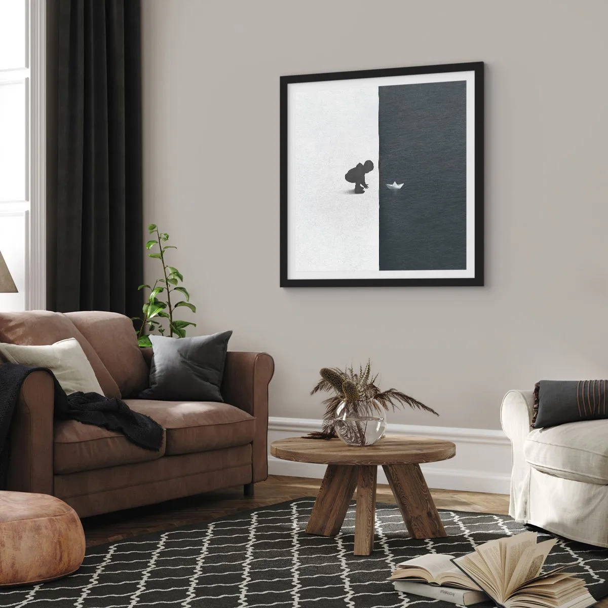 Poster in einem schwarzem Rahmen - Tolle Expedition - 30x30 cm