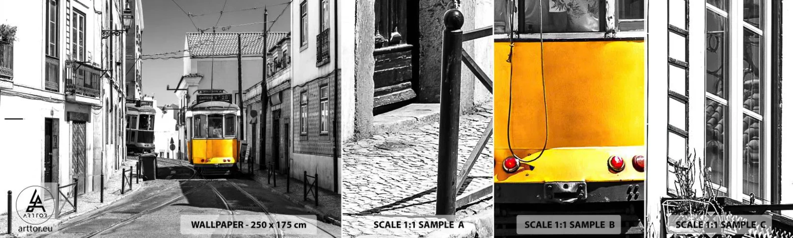 Fototapeten Muster Selbstklebend Deluxe Sticker - Der Geist von Lissabon - Stadt, Lissabon, Die Architektur - 100x30 cm
