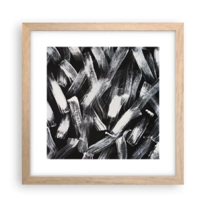 Poster in einem Rahmen aus heller Eiche - Abstraktion im industriellen Geist - 30x30 cm