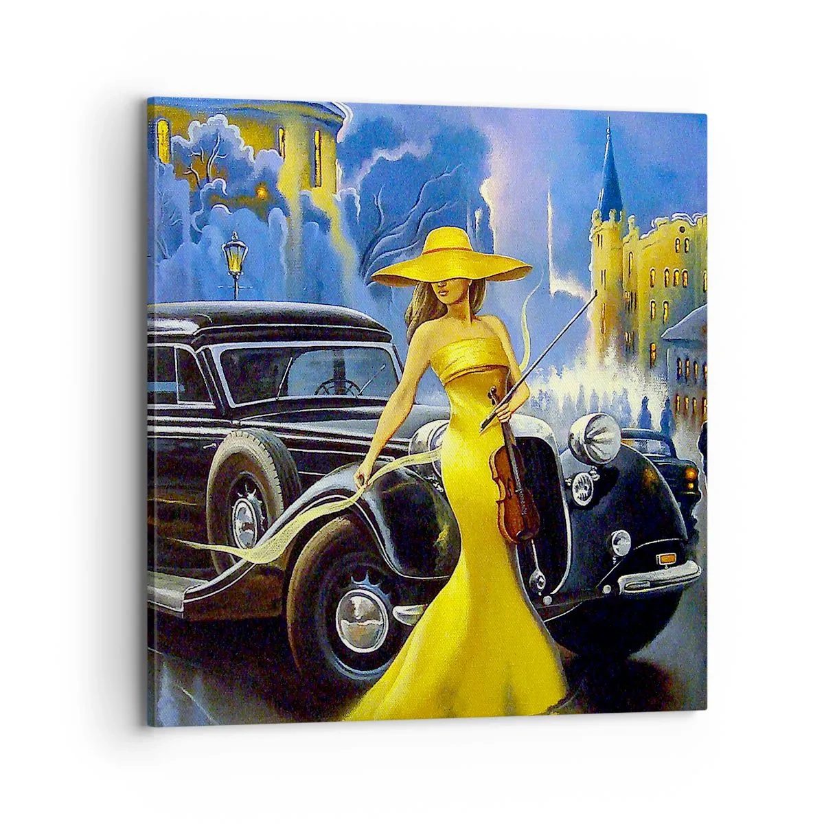 Bild auf Leinwand - Leinwandbild - Nocturne für Violine und Liebe - 70x70 cm