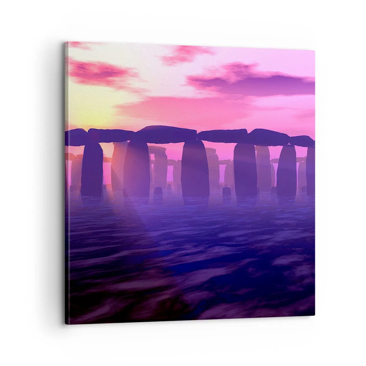 Bild auf Leinwand - Leinwandbild - Geheimnis im Morgengrauen im Nebel - 60x60 cm