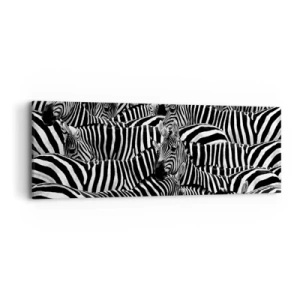 Bild auf Leinwand - Leinwandbild - Gestreiftes Gruppenportrait - 90x30 cm