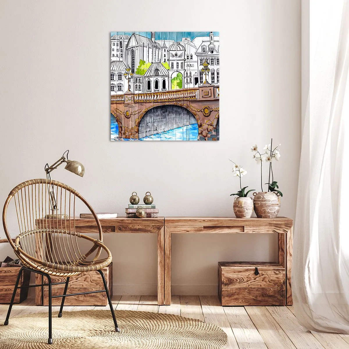 Bild auf Leinwand - Leinwandbild - Die Stadt ist gemalt - 30x30 cm