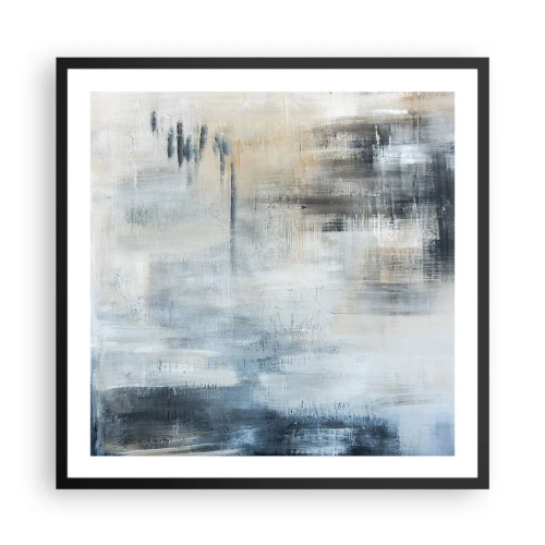 Poster in einem schwarzem Rahmen - Hinter dem blauen Vorhang - 60x60 cm