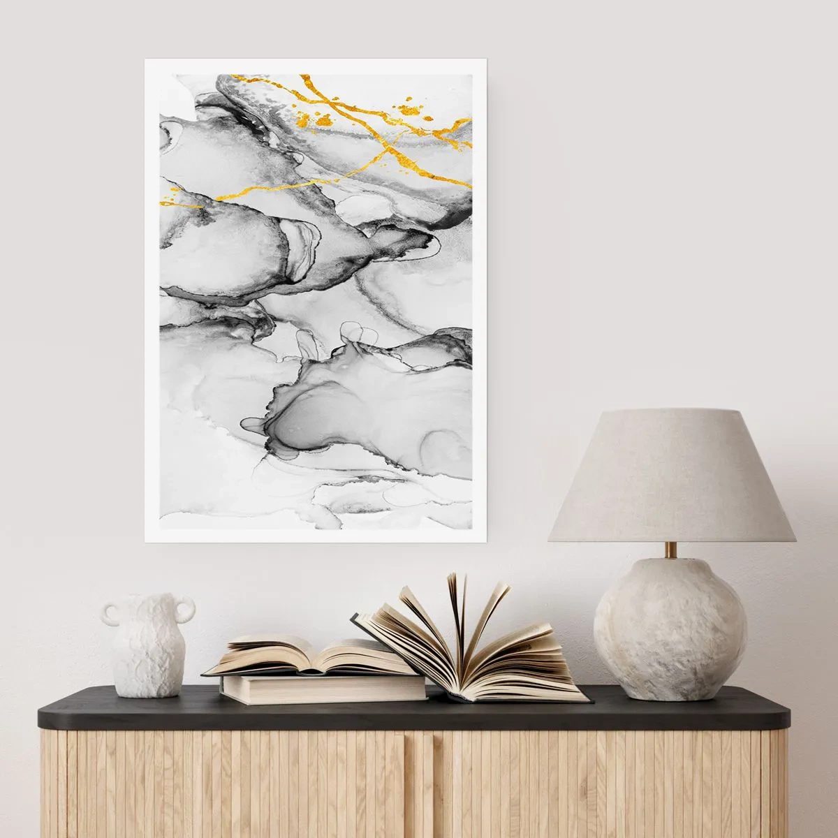 Poster - Komposition mit Goldmotiv - 30x40 cm