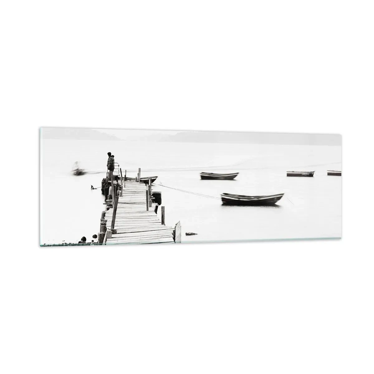 Glasbild - Bild auf glas - Ruhig und sauber über dem Wasser - 90x30 cm
