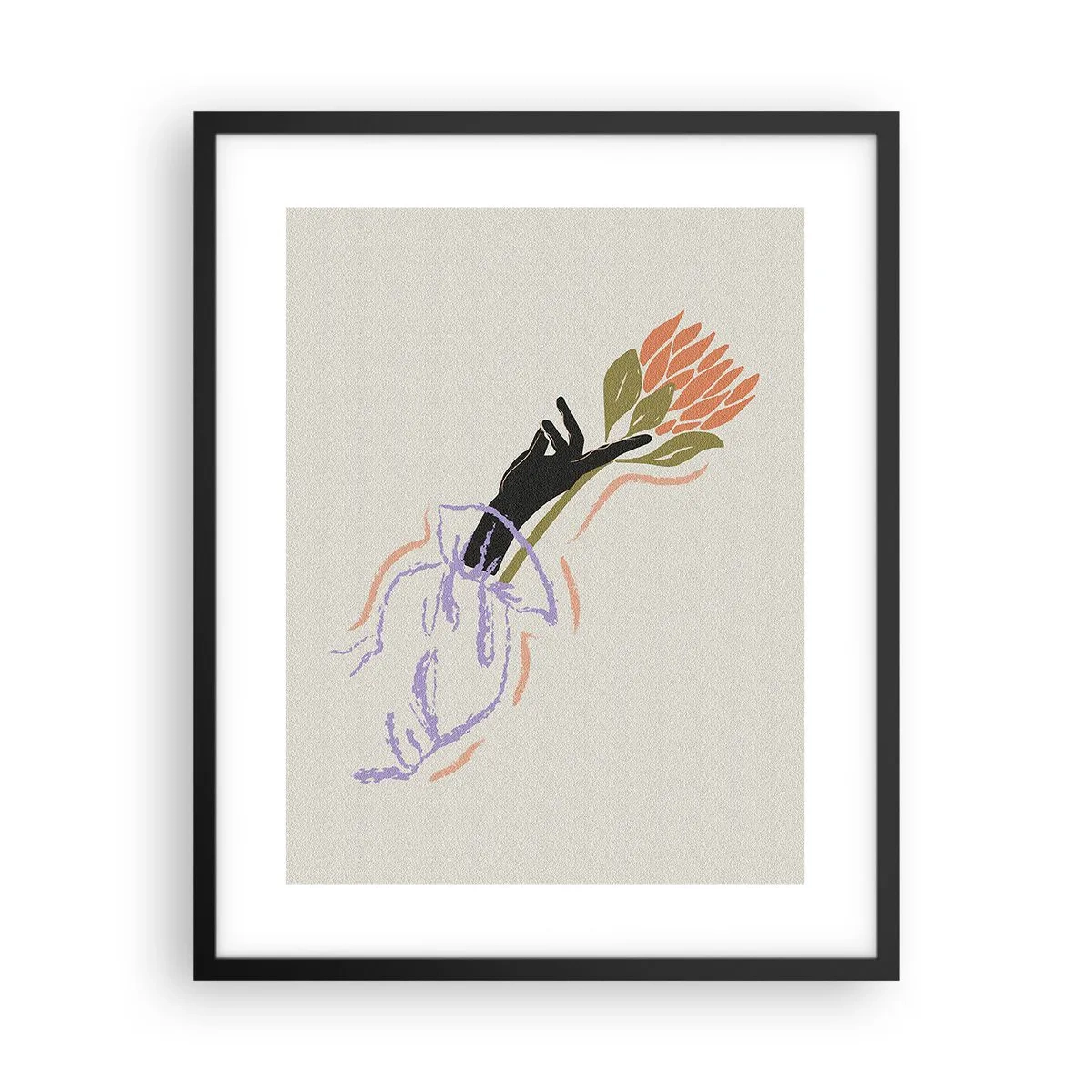 Poster in einem schwarzem Rahmen - Schwesterliche Berührung - 40x50 cm