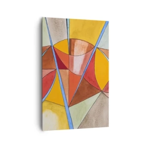 Bild auf Leinwand - Leinwandbild - Eine abstrakte Komposition in lebendigen geometrischen Farben. - 80x120cm - Das Karussell, das Traumkarussell - Moderne Wanddekoration für Wohnzimmer und Schlafzimmer ARTTOR