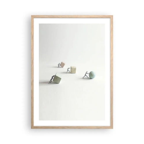 Poster in einem Rahmen aus heller Eiche - Pures Leben - 50x70 cm