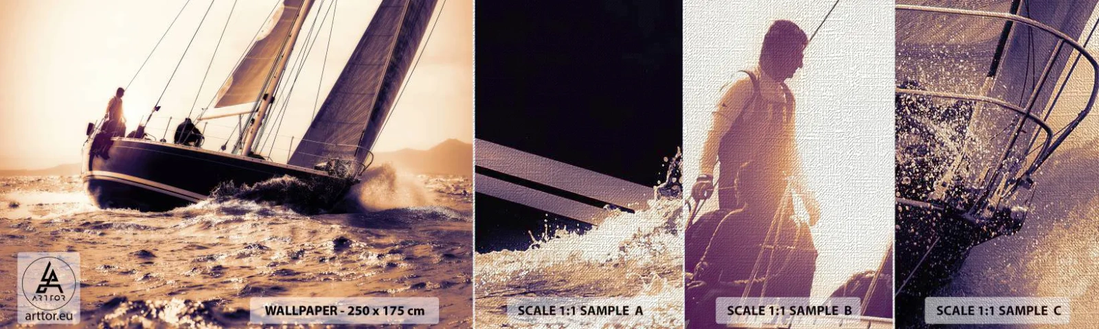 Fototapeten Muster Premium Canvas - Segle, Seemann - Yacht, Meer, Segeln - 100x30 cm