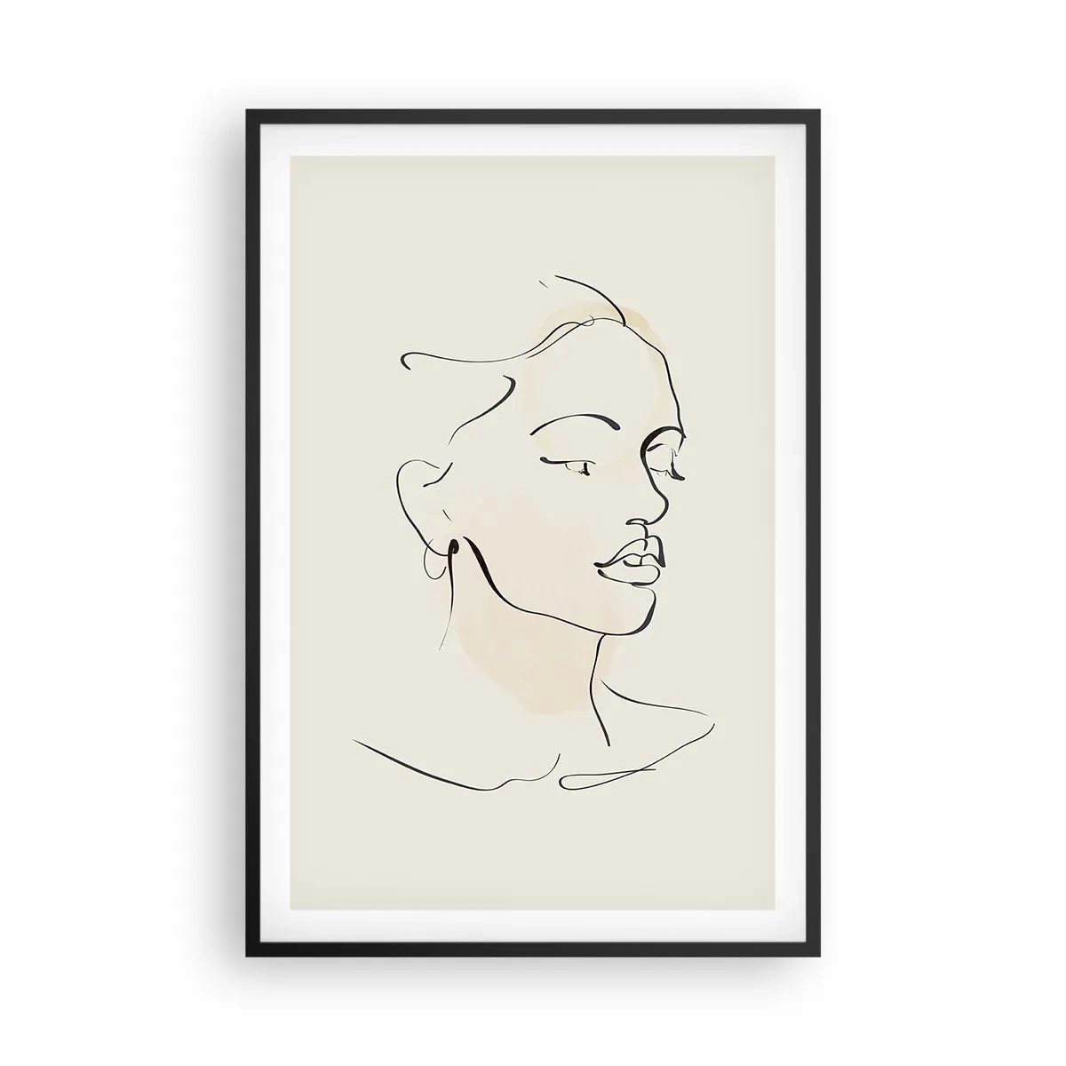 Poster in einem schwarzem Rahmen - Eine bestimmte Linie - 61x91 cm