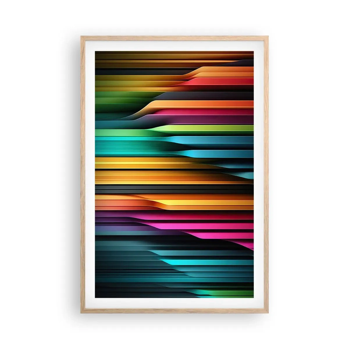 Poster in einem Rahmen aus heller Eiche - Lichtorgan - 61x91 cm