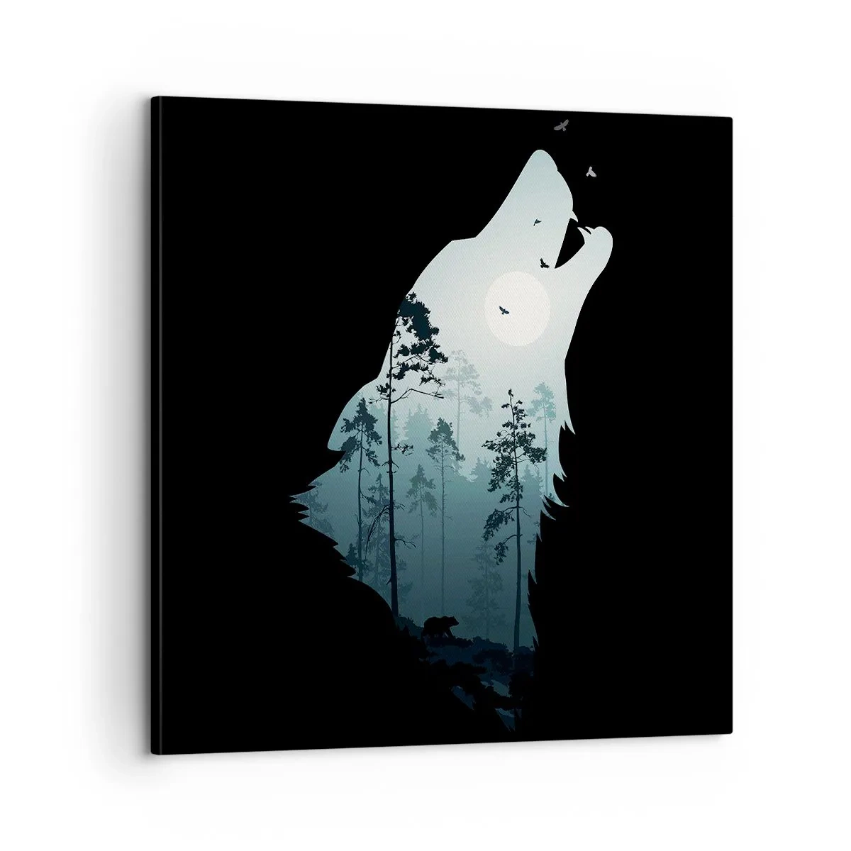 Bild auf Leinwand - Leinwandbild - Die Stimme der Waldnacht - 60x60 cm