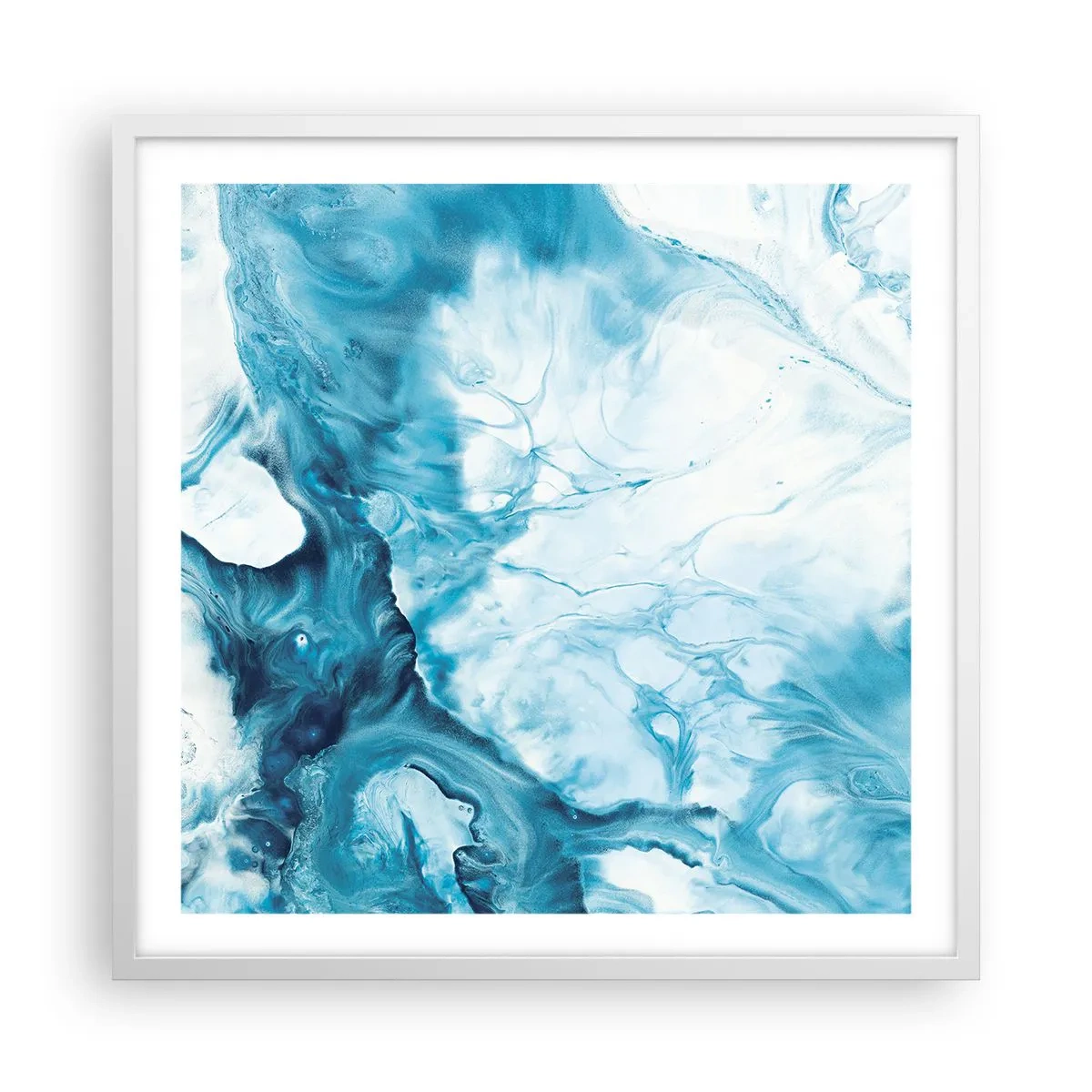 Poster in einem weißen Rahmen - Blaues Konzert - 60x60 cm