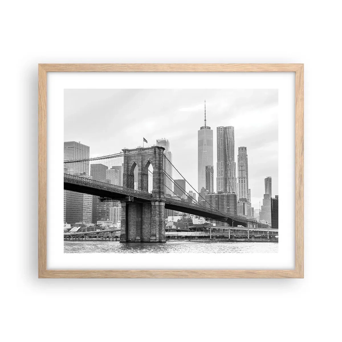 Poster in einem Rahmen aus heller Eiche - New Yorker Atmosphäre - 50x40 cm