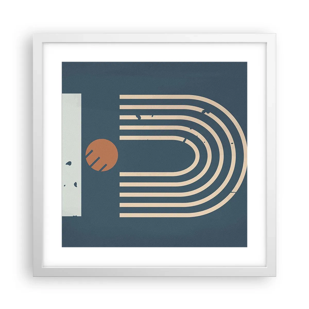 Poster in einem weißen Rahmen - Geometrie auf dem Granatapfel - 40x40 cm