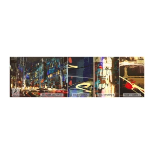 Fototapetenmuster Standard Eco - Abendlicher Straßentrubel - Stadt, Die Architektur, Nachtleben - 100x30 cm