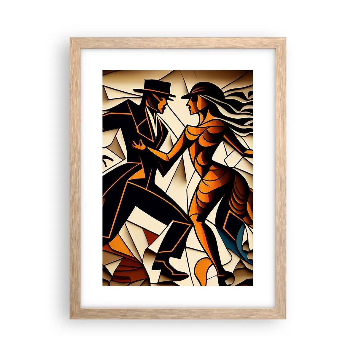Poster in einem Rahmen aus heller Eiche - Tanz der Passion und Leidenschaft - 30x40 cm