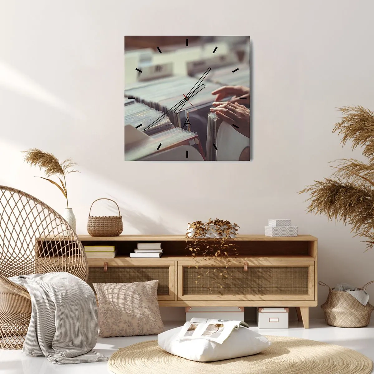 Wanduhr - Glasuhr - Auf der Suche nach Emotionen - 40x40 cm