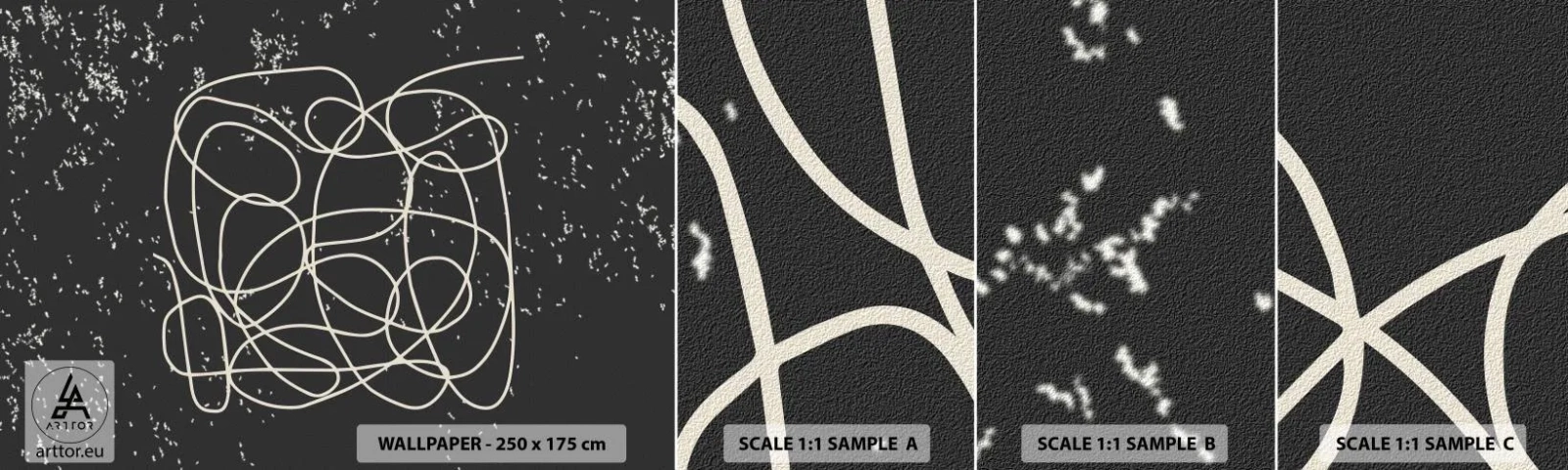 Fototapeten Muster Selbstklebend Deluxe Sticker - Wandernde, umherschweifende Gedanken - Abstraktion, Grafik, Stück - 100x30 cm