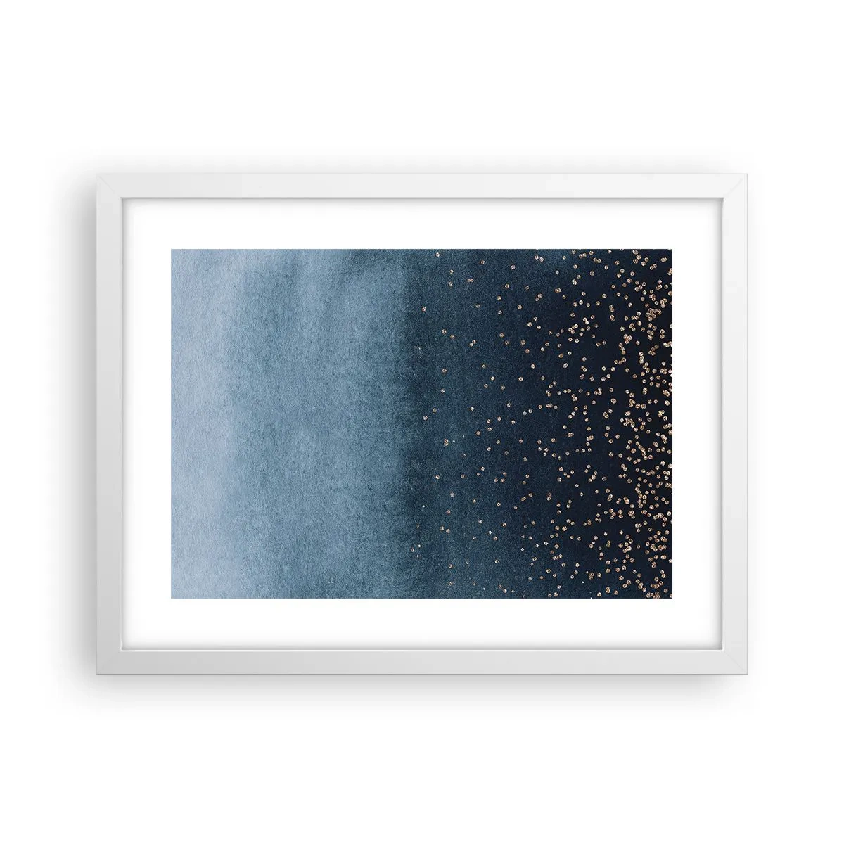 Poster in einem weißen Rahmen - Komposition - blaue Phasen - 40x30 cm