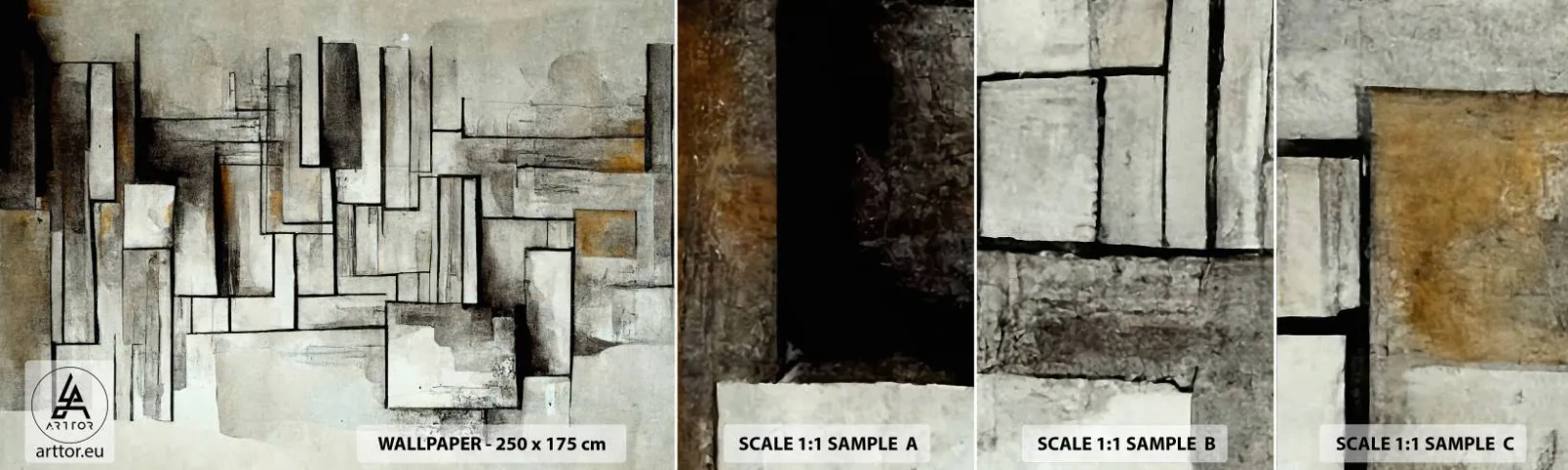 Fototapeten Muster Selbstklebend Deluxe Sticker - Kraft der Einfachheit - Stück, Alt, Striche - 100x30 cm